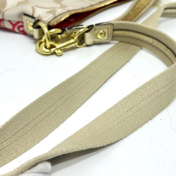 COACH F20761 Poppy Daisy Floral Applique Signature Crossbody Bag Shoulder Bag - Picture 7 of 16